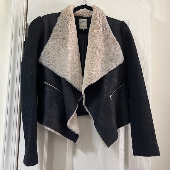Zara Trafaluc Faux Fur Moto Jacket - Picture 1 of 4